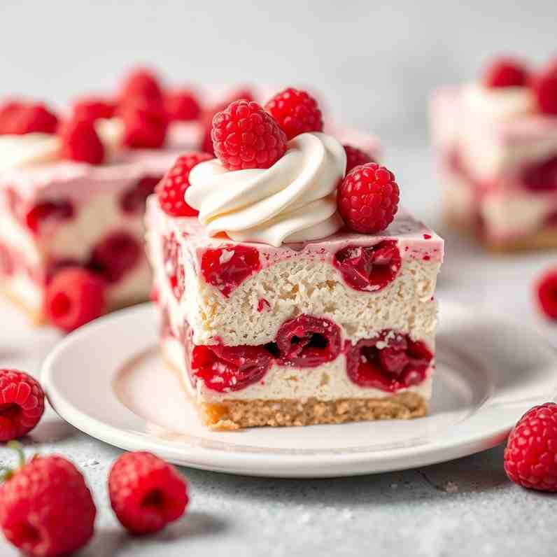 Raspberry & Cream Delight - No-Bake